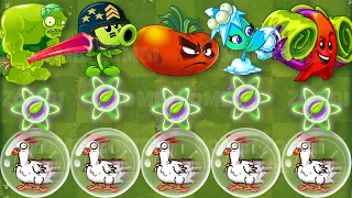 PvZ2 All Plants With 1 Plant Food VS Fast Chicken Hamster Ball - Who Will Win?