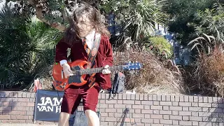 AC/DC Street Performer - Shot Down In Flames as Angus Young