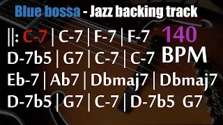 Blue bossa - Bass backing track - Only drums and piano - 140 BPM