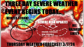 Severe weather outbreak possible. Tornado risk could increase. Winter storm update! Latest info!