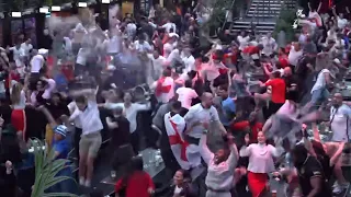 England fans reaction to goals against Denmark in EURO 2020