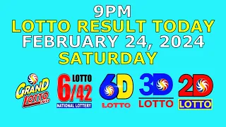9pm Lotto Result Today February 24 2024 (Saturday)