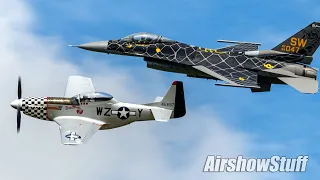 F-16 "Venom" and P-51 Mustang Formation - Thunder Over The Heartland 2021