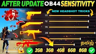 AFTER OB44 UPDATE BEST SENSITIVITY FOR ONE TAP AND HEADSHOT IN FREEFIRE TAMIL | GLTG GAMING |