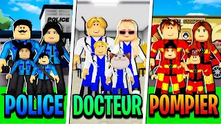 FAMILLE DE POLICE vs FAMILLE DE DOCTEUR vs FAMILLE DE POMPIER sur Roblox BROOKHAVEN RP!!