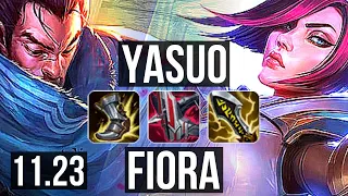 YASUO vs FIORA (TOP) | 11 solo kills, 1.7M mastery, 500+ games | EUW Diamond | 11.23