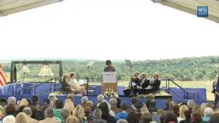 The First Lady speaks at the Flight 93 National Memorial on September 11th 2010