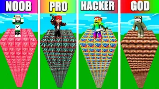 MINI GAME : NOOB Vs PRO Vs HACKER Vs GOD LUCKY BLOCK ** CUỘC THI SINH TỒN THÁP LUCKY BLOCK