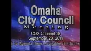 Omaha Nebraska City Council Meeting, September 20, 2011