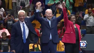 President Biden spends Tuesday stumping for Democrats in South Florida