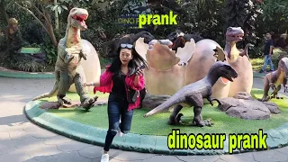 prank with dinosaur!!! The real Dinosaurs scary prank in 2024  #engraçada  #divertida