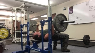 Randall Morris does 45 reps with 225lbs on bench press...