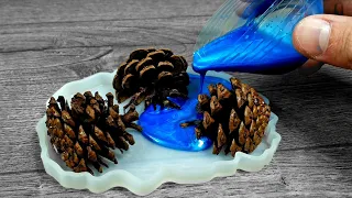 Why didn't I do this before? A simple DIY made of epoxy resin and pinecones / Resin coasters