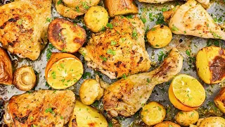 Rosemary Lemon Chicken and Potatoes | One Pan Rosemary Lemon Chicken Recipe!