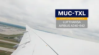 FULL TAXI, TAKEOFF AND CLIMB | Lufthansa Airbus A340-600 departure at Munich