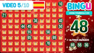 BINGO 2021 con diseño Festivo Rojo, Cantado con voz de mujer | BINGU