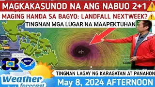 MAGKAKASUNOD NA ANG NABUONG LPA  2+1 PA⚠️LANDFALL⚠️TINGNAN⚠️ WEATHER UPDATE TODAY May 8, 2024p.m