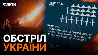 Нічна атака по Україні 06.09.2023: росіяни ударили РАКЕТАМИ різного типу та ДРОНАМИ