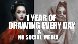 1 Year of DRAWING & PAINTING Every day | 10 000 DRAWINGS | TOUGH LESSONS on IMPROVEMENT