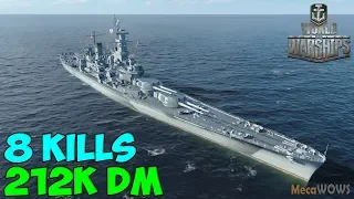 World of WarShips | Georgia | 8 KILLS | 212K Damage - Replay Gameplay 4K 60 fps