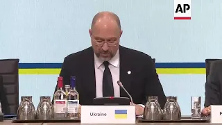 Ukraine PM addresses donor conference in Paris