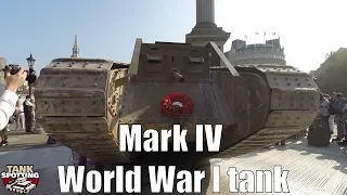 First World War Tank Mark IV Walkaround at Trafalgar Square, London - Tank 100