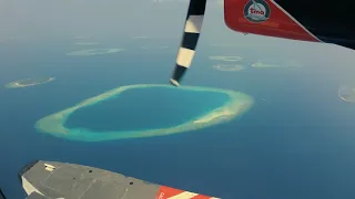 Male to Reethi Faru Scenic Maldives Seaplane flight to Raa Atoll with Trans Maldivian Airways __ 4K