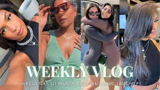 WEEKLY VLOG ♡ (BEST LAYERED HAIRCUT, LIT BRUNCH, BASKETBALL GAME, SURPRISE PACKAGE, NURSING WORK +)