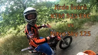 Jízda švárů / KTM 525 EXC vs Nitro Sky 125 / 4K 60fps