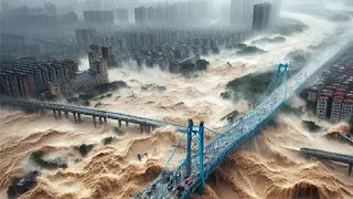 Live footage of the flood of the century in China! Millions are at risk in Guangdong!