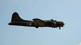 B 17 Sally B air display and landing at Battle of Britain Airshow 2022