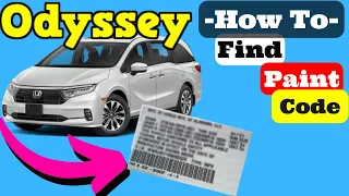 Honda Odyssey How to Find paint code 2018 2019 2020 2021 2022 Color Formula