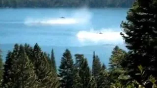 Military Helicopter crazy STUNT on Lake Tahoe