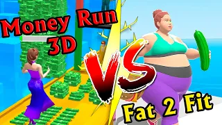 Money Run 3D 👸🤑👗 vs Fat 2 Fit 🌭🤷‍♀️🍆 Games All Levels 🤩 Gameplay iOS, Android Mobile Walkthrough