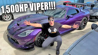 My FIRST RIDE in a 1,500HP Twin Turbo Viper!!! *FASTEST Car I've Ever Had*