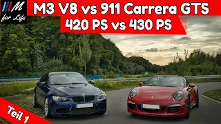 Kampf der letzten Sauger! 💪 Porsche 911 Carrera GTS vs BMW E92 M3 V8 | 100-200