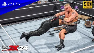WWE 2K24 - Roman Reigns vs. Brock Lesnar | No Holds Barred Match | PS5™ [4K60]
