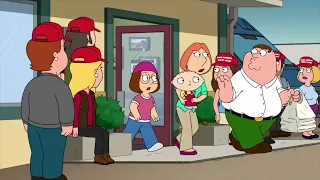 Family Guy Season 21 Trump MAGA Griffins run into Trump Supporters