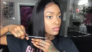 How I Cut My OWN BOB! (The struggle was real)