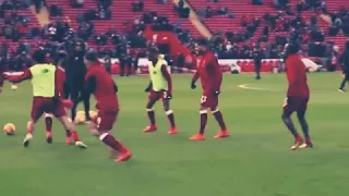 Mo Salah in warming before his match against watford 👏