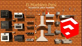 Plugin con  accesorios para muebles de cocina en SketchUp (GRATIS 2021)