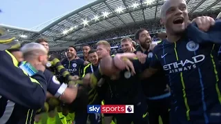 Manchester City celebrate winning the 2018/19 Premier League title! 🏆