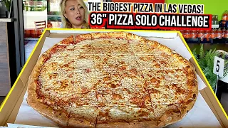 36" PIZZA CHALLENGE SOLO!!! THE BIGGEST PIZZA IN LAS VEGAS!!! #RainaisCrazy - Brother's Pizza