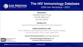 2023 User Workshop – 3.5 – LANL HIV Databases