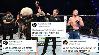 MMA/UFC FIGHTERS REACT TO KHABIB NURMAGOMEDOV BEATING JUSTIN GAETHJE VIA SUBMISSION