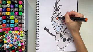 Olaf Drawing and Colouring Easy for Kids