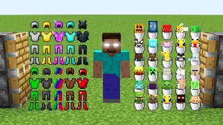 all armors and HEROBRINE and all mob buckets combined