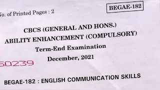begae 182 previous year question papers | English Communication skills | 2022 #begae182 #IGNOU
