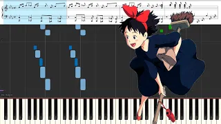 Kiki's Delivery Service - Yasashisa Ni Tsutsumareta Nara - Piano Tutorial - Synthesia - Sheet music