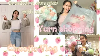 Chaotic vlog ft. Yarn shopping & Crochet with me